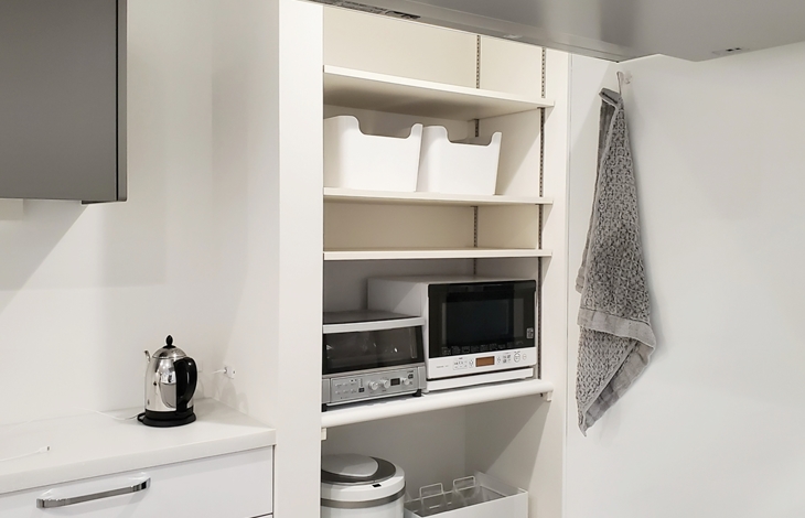 収納を増やしすぎるとかえって空間が間延びして見える