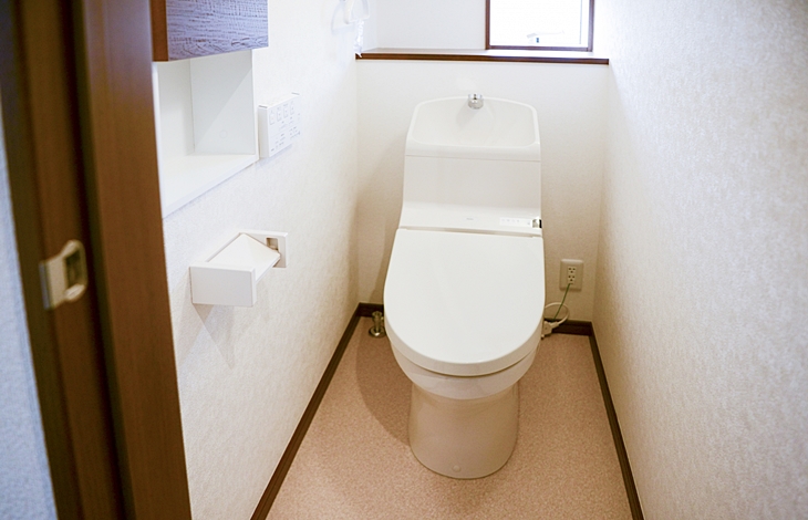 壁紙は、トイレの中の大部分を占める