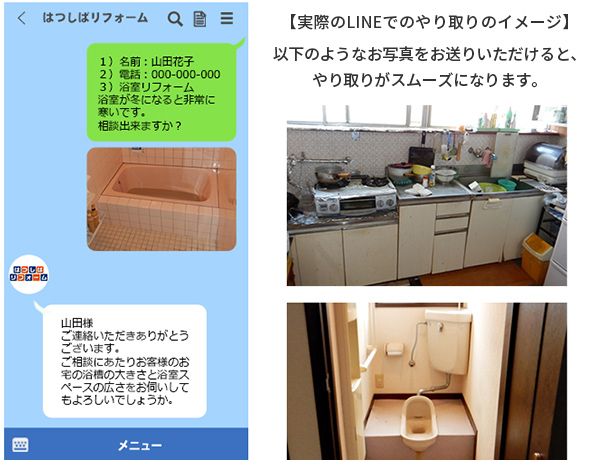 実際のLINEでのやりとりのイメージ