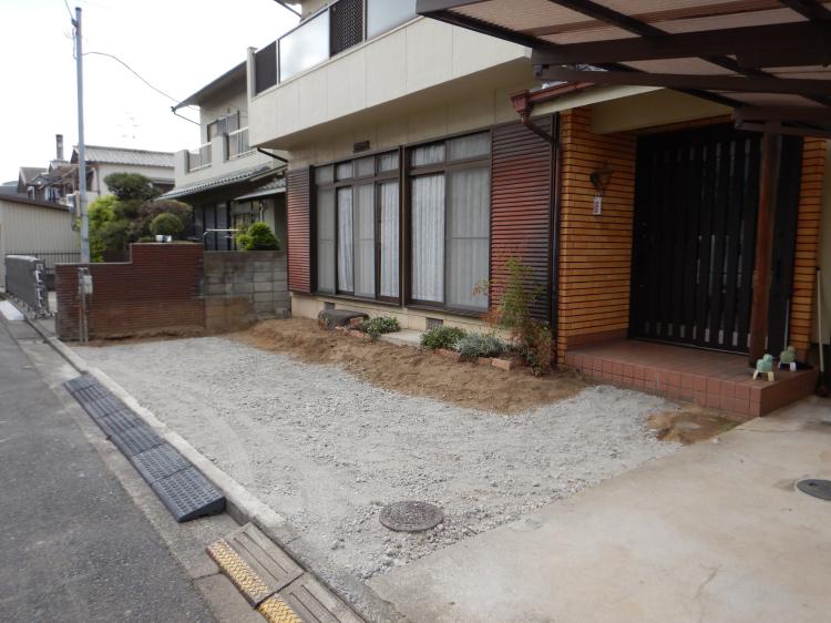 砕石敷き・地面固め
