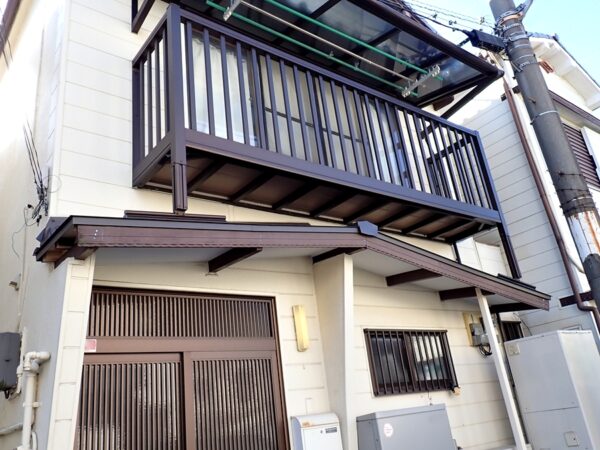 堺市東区 N様邸 玄関庇 屋根葺き替え工事（立平葺き）