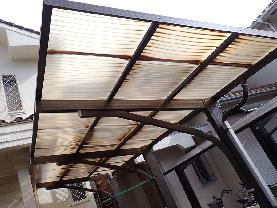 カーポート屋根の波板交換